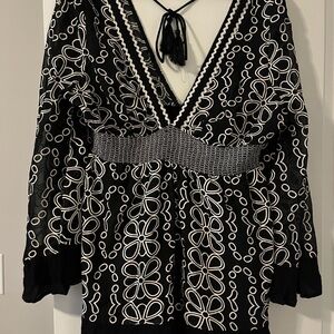 Vici Black and White Floral Jumpsuit